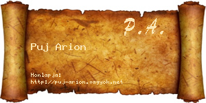 Puj Arion névjegykártya
